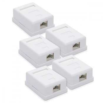 Set 5 Prize de RJ45 retea pentru cablu Ethernet CAT6A Kwmobile Alb Metal 50059.01.01 
