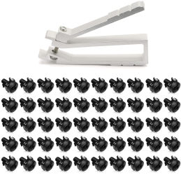 Set 50 Suruburi piulite si saibe M6 cu instrument pentru extractie Kwmobile Negru Metal 51862.01.50 