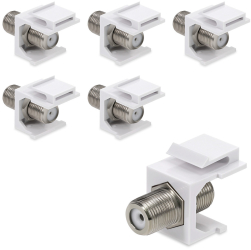 Set 6 Mufe Tip F cu fixare pentru cabluri coaxiale DVB-S/DVB-S2 Kwmobile Alb/Argintiu Metal 51085.02.06 