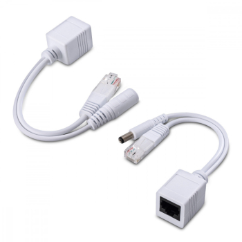 Set jector si cablu adaptor de alimentare pasiva prin ethernet PoE Kwmobile Alb Plastic 38614.02 