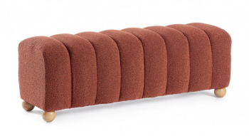 Banca textil caramiziu Zora 120x43x43 cm 