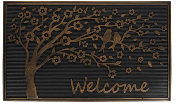 Covor usa intrare cauciuc cu mesaj si model 75 x 45 cm negru