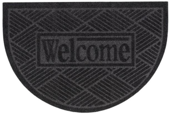 Covoras semicerc model in relief pentru usa intrare gri 25x60 cm 