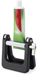 Dispenser pasta de dinti Kwmobile Negru/Argintiu Metal 45488.03
