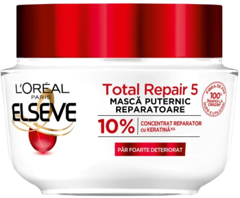 Masca de par L&rsquo Oreal Paris Elseve Total Repair 5 cu Keratina 300 ml 