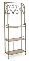 Raft 4 polite otel verde mdf natur Guenda 59x28x167 cm 