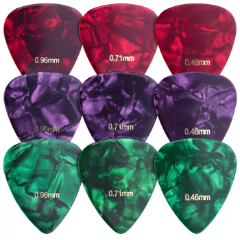 Set 9 Pene chitara subtiri medii si grele Kwmobile Multicolor Plastic 47429.03
