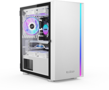 Carcasa PCCOOLER PLATINUM LM300 ARGB Mini Tower mATX White 