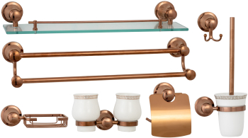 Set accesorii baie cu sapte piese rose 