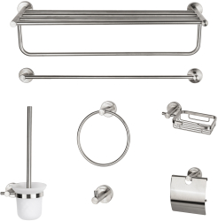 Set sapte piese accesorii baie crom 