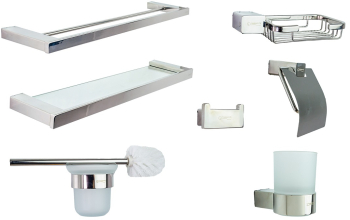 Set sapte piese accesorii baie inox cromat 