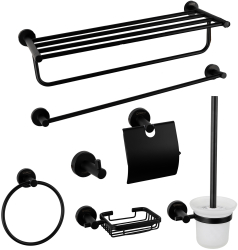 Set sapte piese accesorii baie negru mat 