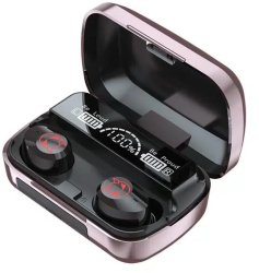 Casti Bluetooth Wireless iQuality® Buds M23 Piano Rose Gold cu Baterie 1200mAh Mod Joc and Muzica IPX67 Control TOUCH Mirror. 