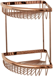 Etajera baie dubla montare pe colt rose-gold 
