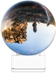 Glob de sticla cu sport Navaris pentru fotografii/ decor 70 mm 42863 
