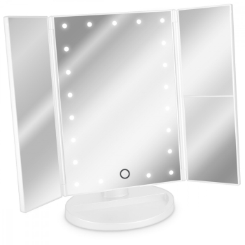 Oglinda Cosmetica cu 3 fete Iluminare LED marire 3x pliabila 43457.48 