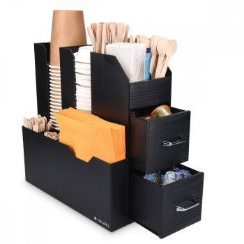Organizator pentru cafea si ceai Navaris cu compartimente si 2 sertare 50262.01 
