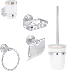 Set accesorii baie 5 piese argintiu 