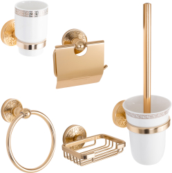 Set accesorii baie 5 piese auriu 