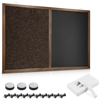 Tabla magnetica combinata cu creta si pluta Navaris 90 x 60 cm 50002.01 