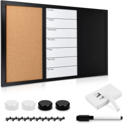 Tabla magnetica Navaris 3-in-1 pluta / tabla alba / tabla 60 x 40 cm 47164.01 