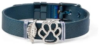 Bratara MBrands charm din inox ajustabila inchidere catarama diverse culori Albastru 