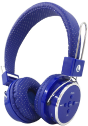 Casti Audio Stereo Wireless OnEar Microfon Incorporat Bluetooth MP3 FM Slot Card Pliabile Albastru 