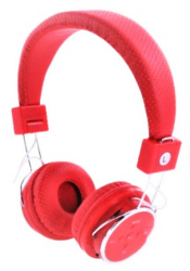Casti Audio Stereo Wireless OnEar Microfon Incorporat Bluetooth MP3 FM Slot Card Pliabile Rosu 