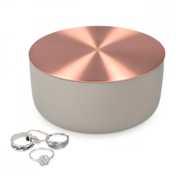 Cutie de bijuterii din beton si metal 11 5 x 6 cm 49479.01 
