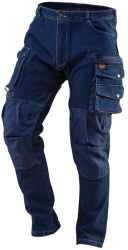 Pantaloni de lucru tip blugi cu intariri pentru genunchi model Denim marimea M/50 NEO 