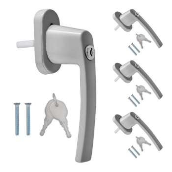 Set 4 Manere pentru fereastra cu blocare Kwmobile Argintiu Aluminiu 37354.35 