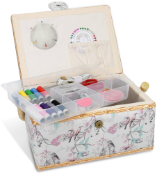 Set cutie de cusut Navaris din lemn si 36 de accesorii 24.5 x 17.5 x 12.5 cm 49047.02