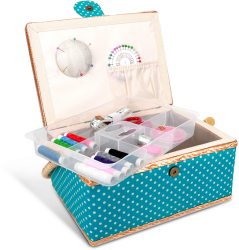 Set cutie de cusut Navaris din lemn si 36 de accesorii 24.5 x 17.5 x 12.5 cm 49047.03