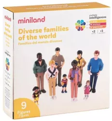 Set de 9 figurine familia - diversitate si integrare etnica cu rol didactic 