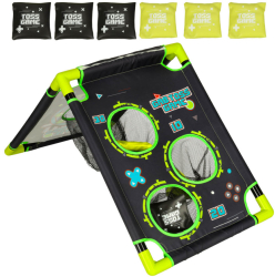 Joc de dexteritate aruncare la tinta cu saci negru- verde 