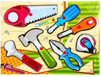 Puzzle din lemn incastru pioneze Unelte 