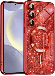 Husa pentru Samsung Galaxy S24 - Techsuit Luxury Glitter MagSafe - Red 