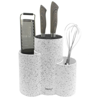 Suport cutite si accesorii Kinghoff KH 1585 Finisaj marmura 23 x 10 x 22.2 cm Alb 
