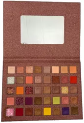 Paleta de farduri cu 40 de culori pigmentate Maro cu sclipici Flippy 