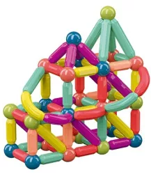 Set 36 piese magnetice de constructie Flippy Forme geometrice Multicolor 