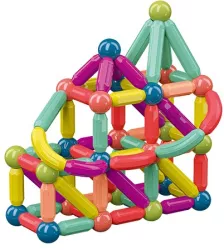 Set 42 piese magnetice de constructie Flippy Forme geometrice Multicolor 