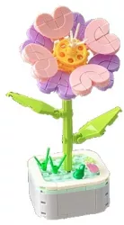 Set de Constructie Floare in Ghiveci Flippy 4 Ani Ornament Creativ 17x6.2 cm Multicolor 