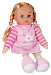 Papusa din poliester par blond si lung 39 cm multicolor 3 ani +