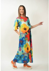 ROCHIE LUNGA CU BUZUNARE MANECA SCURTA TIP CLOPOT SPLENDIDOZZO TALIE UNICA Multicolora 
