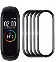Set 4 folii de protectie smartwatch 3D compatibile Xiaomi mi band 4/5/6 