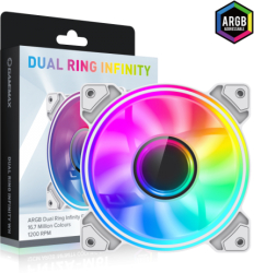 Ventilator Gamemax Dual-Ring Infinity 120mm ARGB LED White 