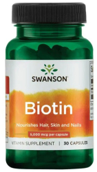 Biotin Swanson 5000 mcg 30 capsule masticabile 1 luna utilizare Tratament pentru barba/par 