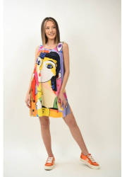 ROCHIE SCURTA FARA MANECI ALBAFLOR MULTICOLORA TALIE UNICA Multicolora 