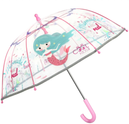 Umbrela transparenta Perletti CoolKids Sirena 60cm 