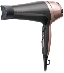 Uscator de par Remington Curl and Straight Confidence D5706 2200W ionizare jet 90 km/h Cool Shot negru/roz 
